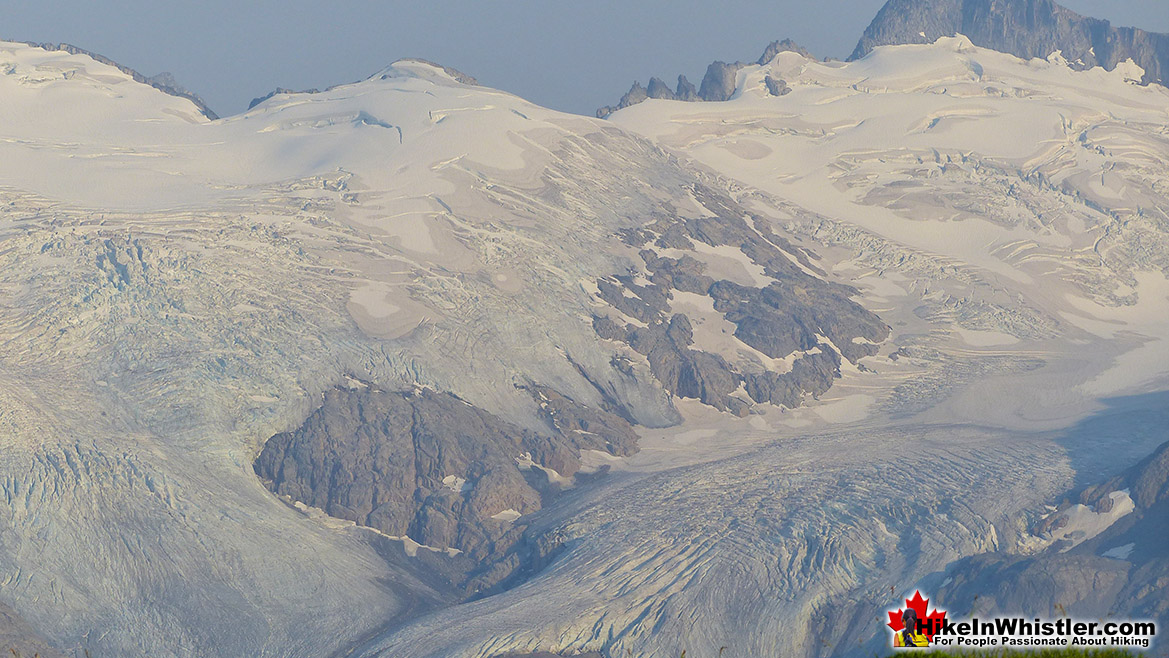 Panorama Ridge View of Glacier Crevasses
