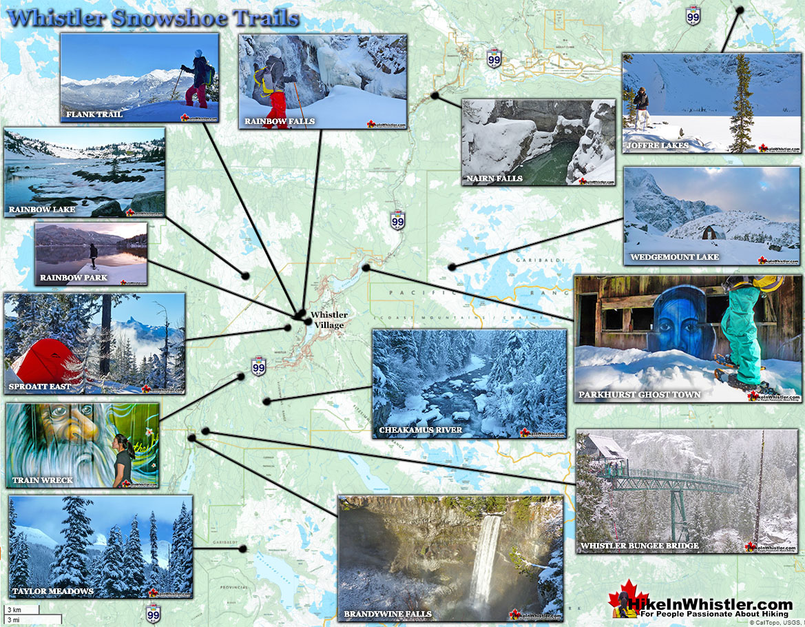 Whistler Snowshoe Trails Map 2023