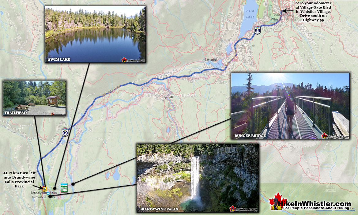 Brandywine Falls Provincial Falls Directions Map