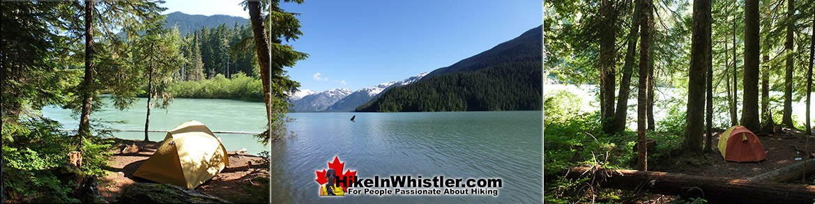 Cheakamus Lake Campground in Garibaldi Provincial Park