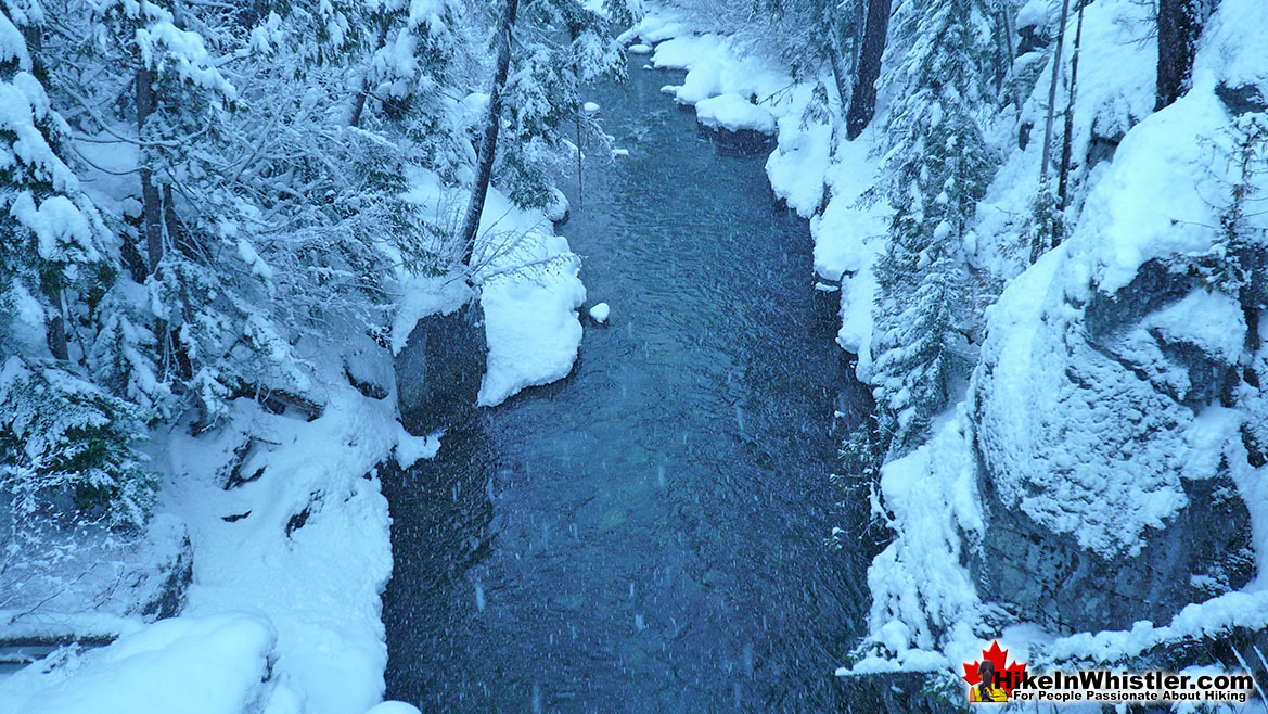 Cheakamus River Snowshoeing Bridge View