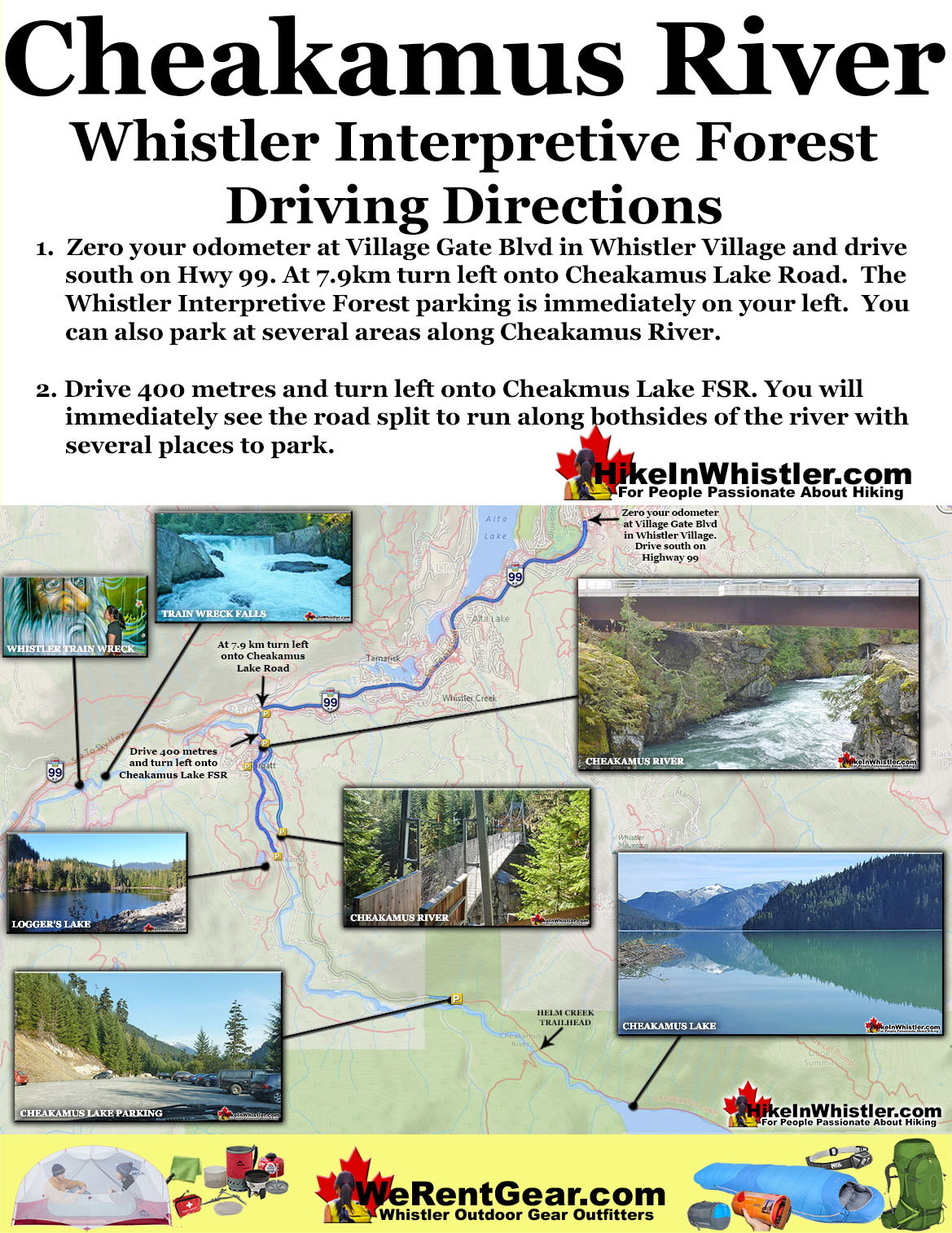 Cheakamus River Driving Directions Map