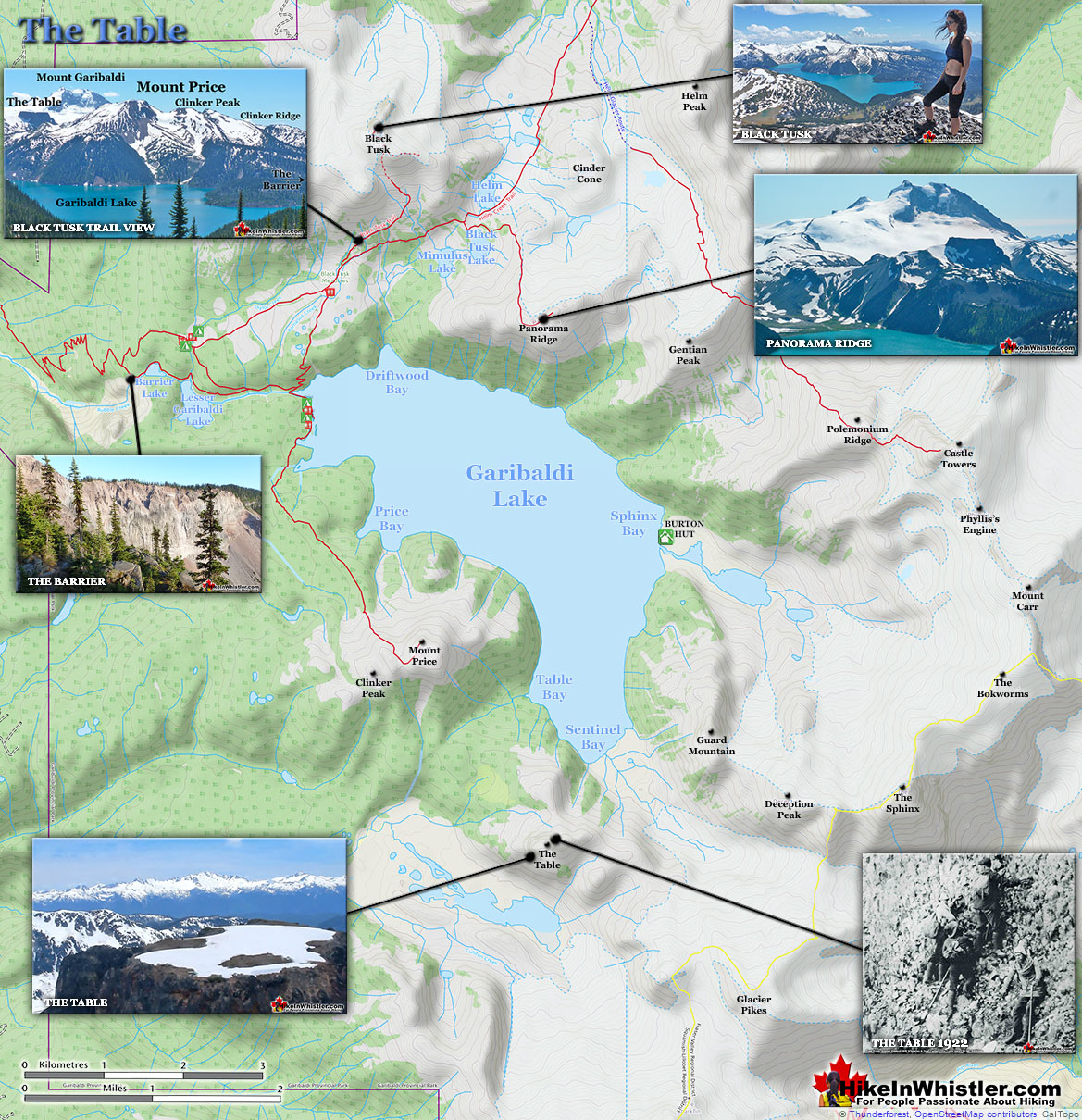 The Table Garibaldi Lake Map