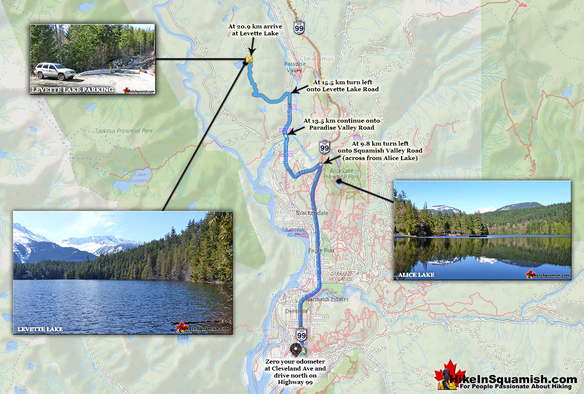 Levette Lake Driving Directions Map