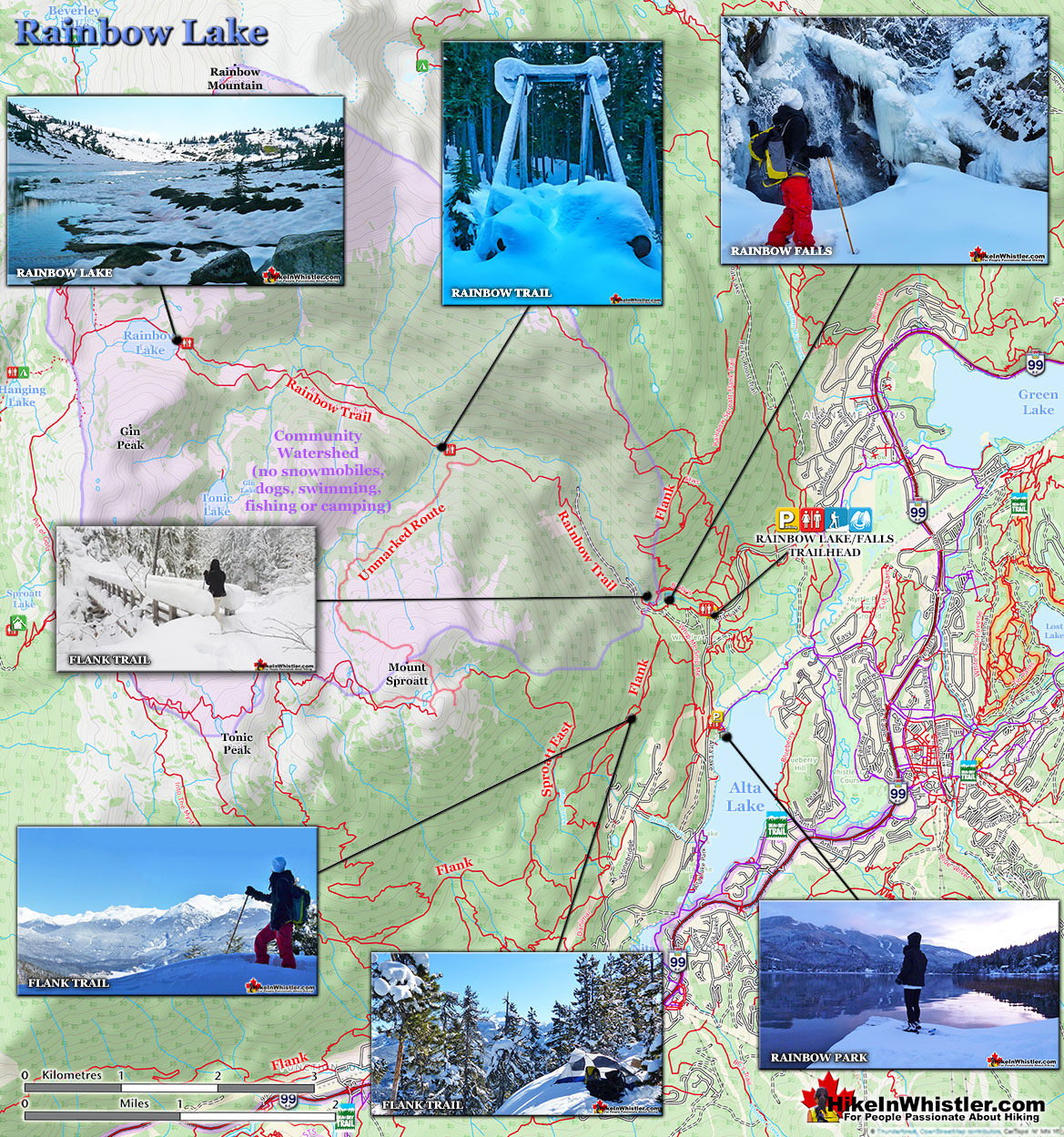 Rainbow Lake Snowshoe Map v13