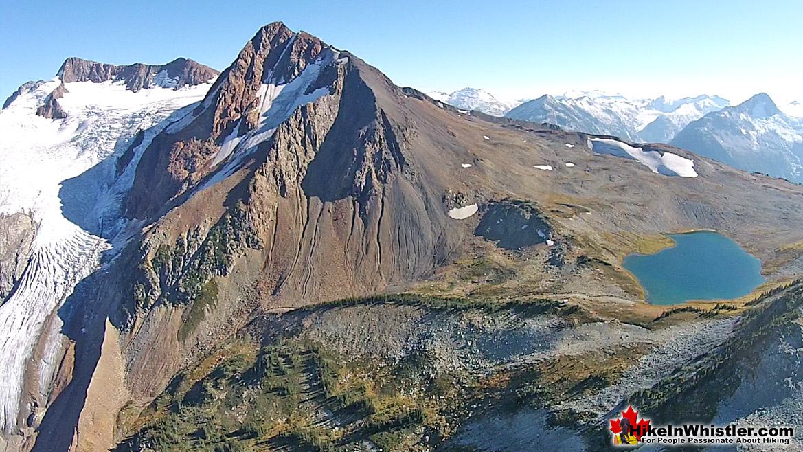 Aerial View of Overlord Glacier, The Fissile and Russet Lake