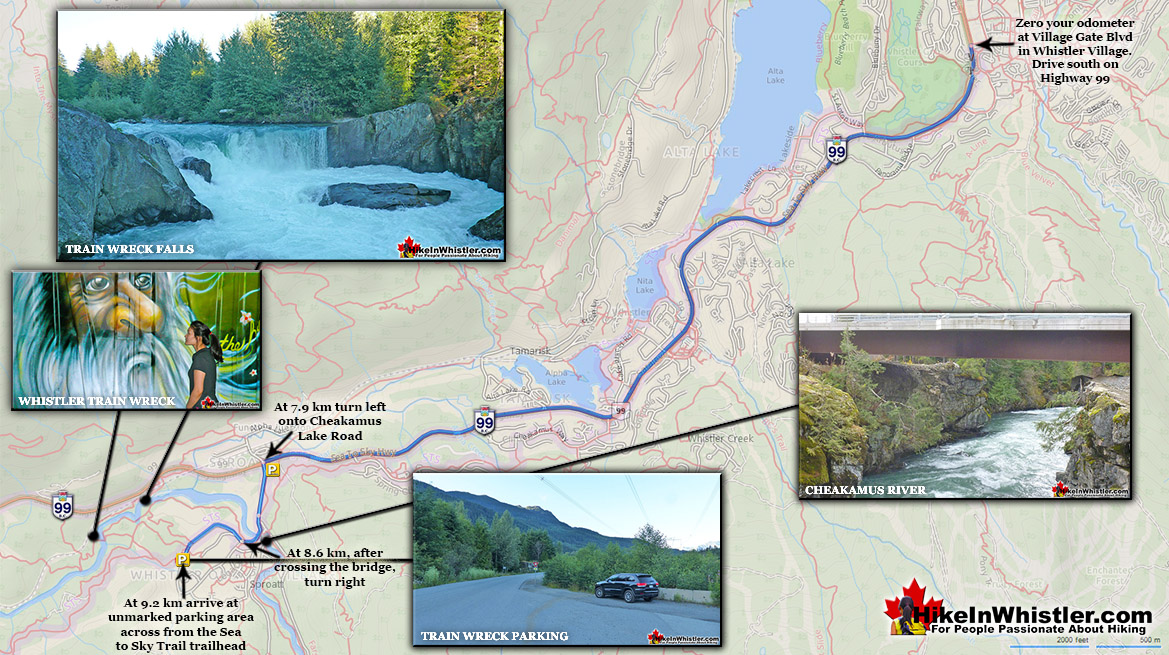 Whistler Train Wreck Driving Directions Map