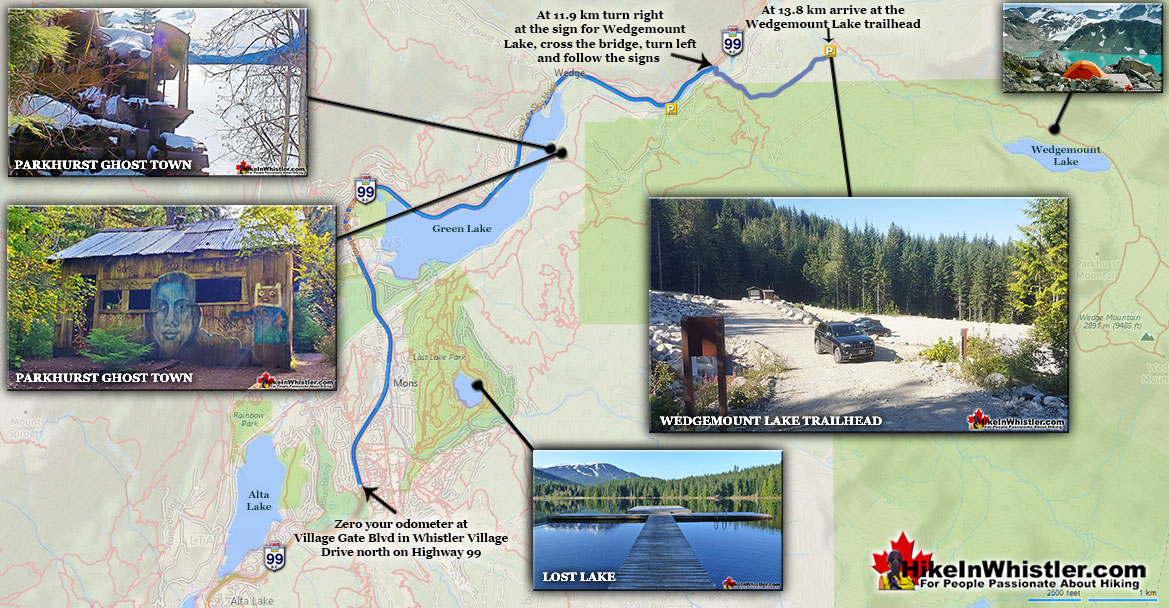 Wedgemount Lake Driving Directions Map v10
